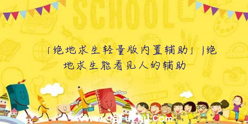 「绝地求生轻量版内置辅助」|绝地求生能看见人的辅助